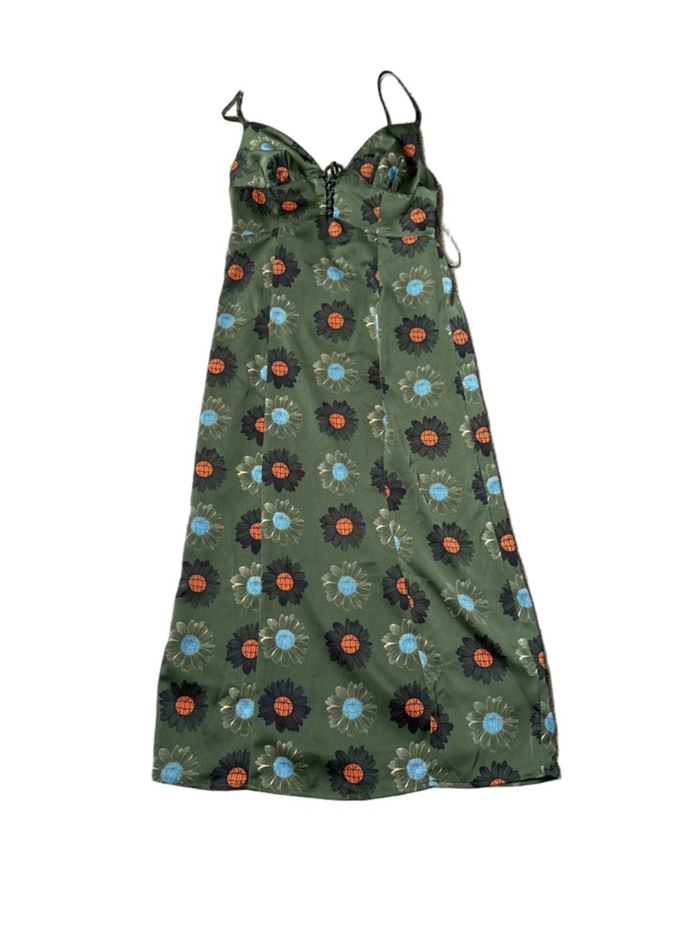 Urban outfitters Green Mariah Lace-Up Midi slip dress